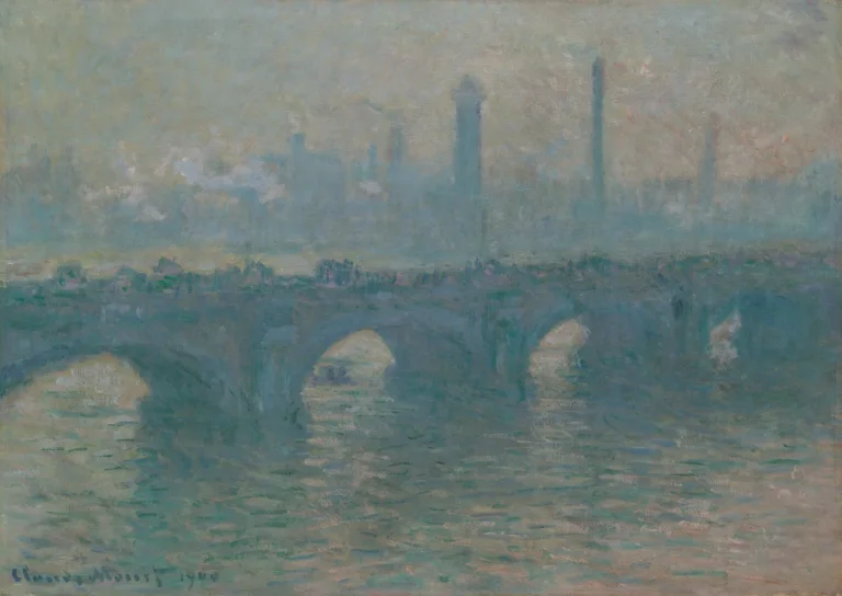 Obra original del rompecabezas Puente de Waterloo, tiempo gris
