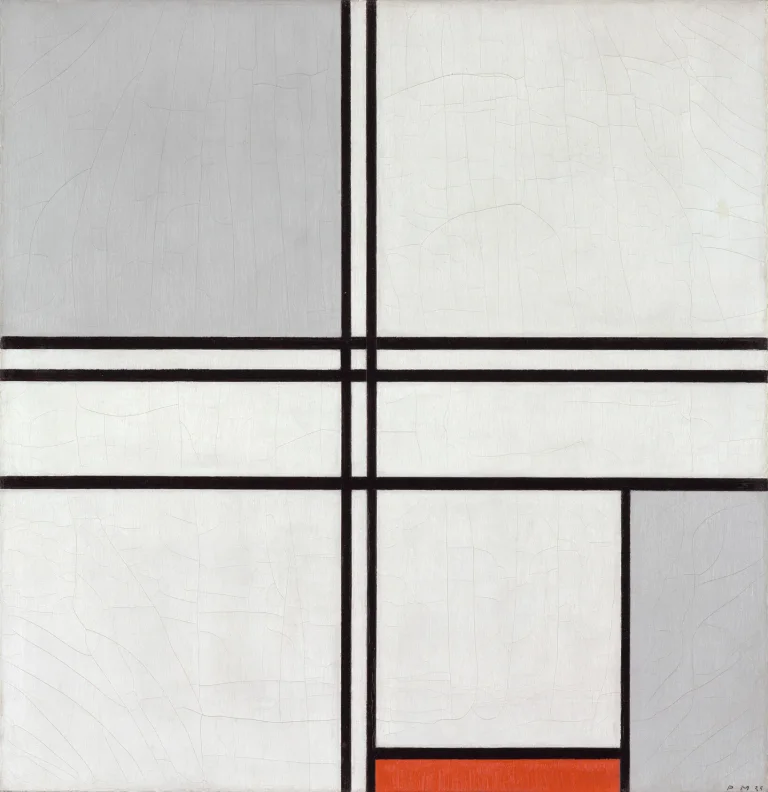 Œuvre originale du puzzle Composition (n° 1), gris-rouge