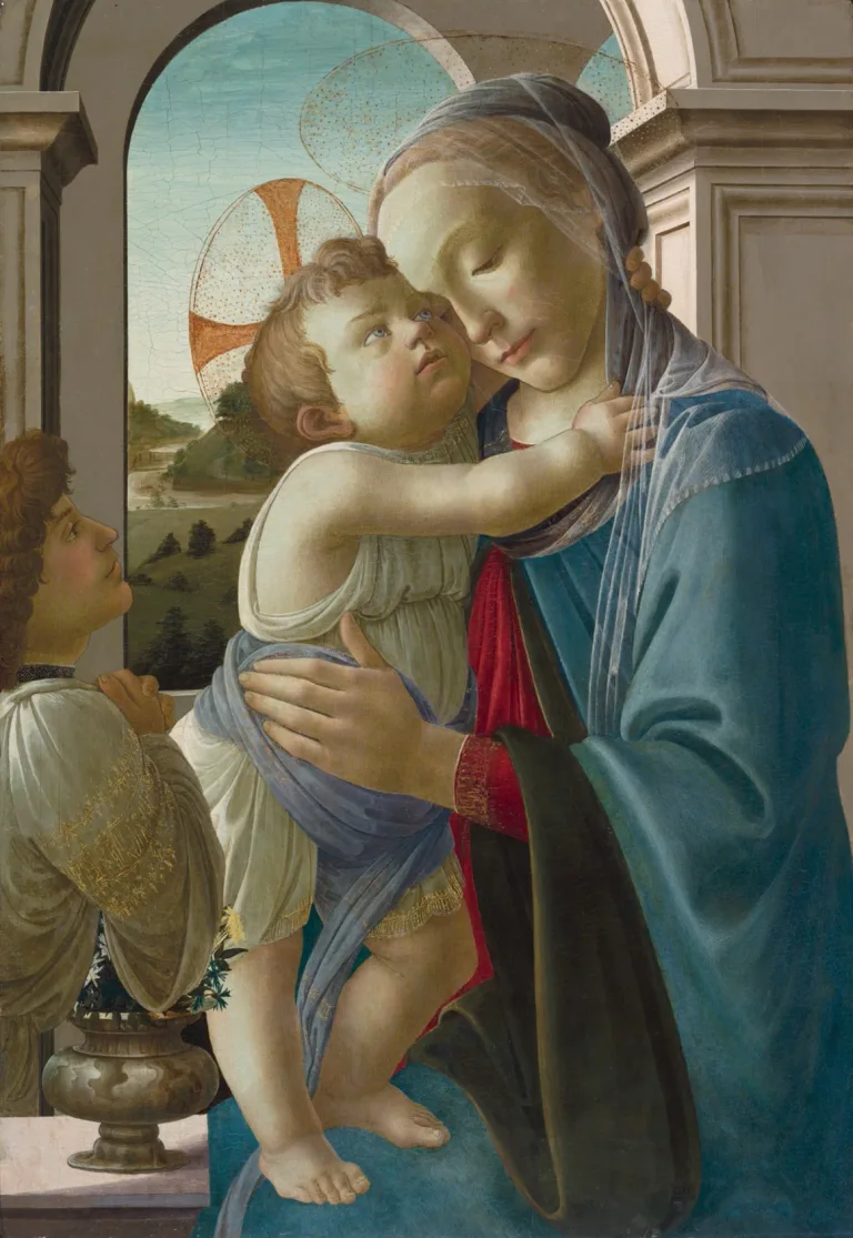 Œuvre originale du puzzle La Vierge et l’Enfant avec un ange