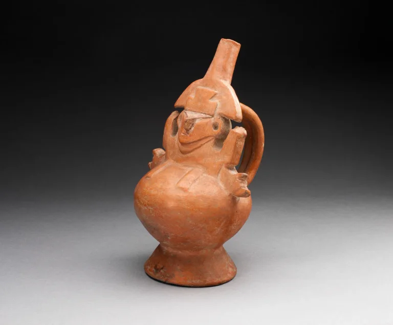 Single Spout Vessel with Molded Abstract Figure
